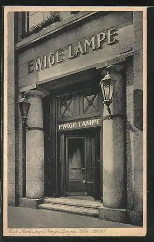 AK Köln, Café-Restaurant Ewige Lampe, Portal