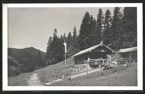 Foto-AK Fischbachau, Café Hübertushütte