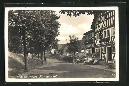 AK Brauersdorf, Strassenpartie am Gasthaus Werthenbach