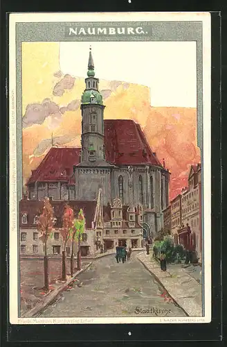 Künstler-AK Albert Stagura: Naumburg, Blick auf die Stadtkirche