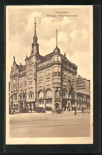 AK Karlsruhe, Moninger, Ecke Kaiserstrasse