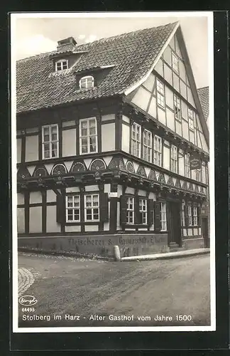 AK Stolberg im Harz, Alter Gasthof vom Jahre 1500