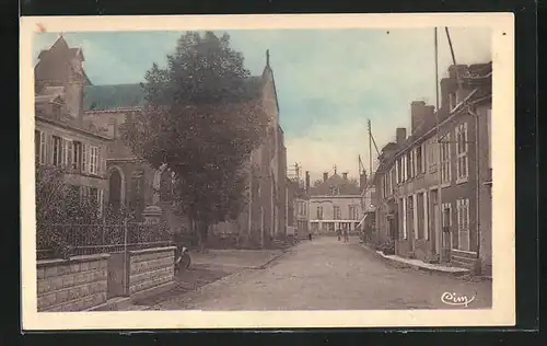 AK La Chapelle-St-Andre, La Mairie et l'Eglise