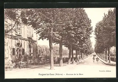 AK Pouges-les-Eaux, Avenue de la Gare