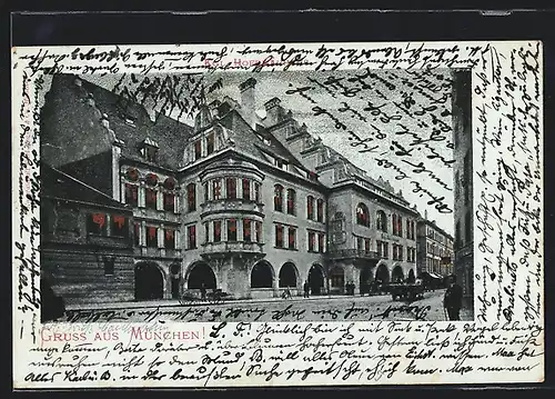 AK München, Das Königl. Hofbräuhaus mit Goldfenstern