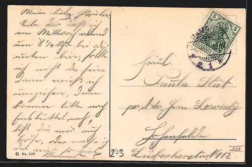 AK Frau wirft Brief in den Postbriefkasten