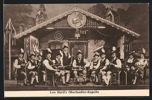 AK Leo Hartl`s Oberlandler-Kapelle mit Instrumenten