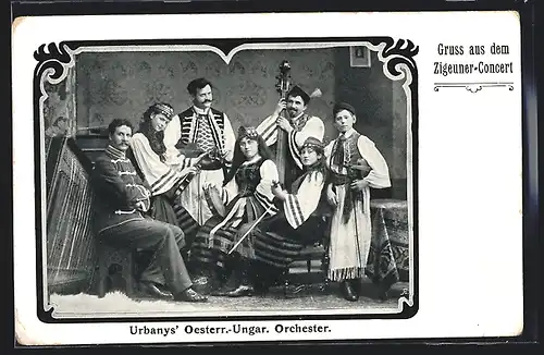 AK Urbanys` Oesterr.-Ungar. Orchester mit Instrumenten