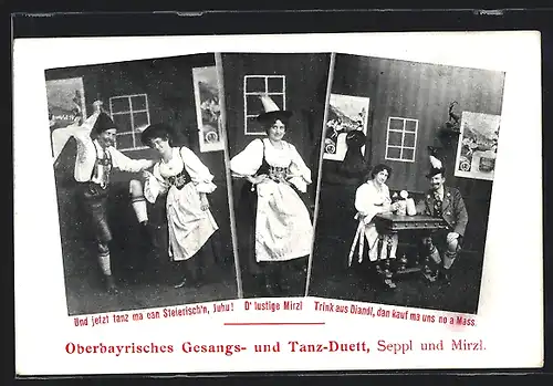 AK Oberbayrisches Gesangs- und Tanz-Duett, Seppl und Mirzl