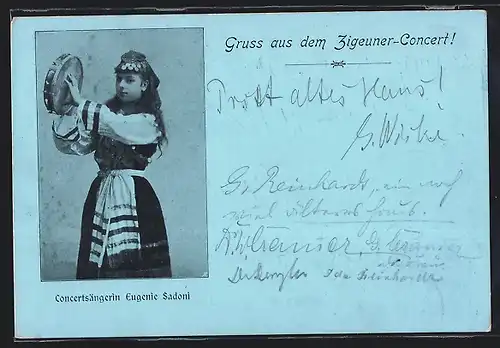 AK Concertsängerin Eugenie Sadoni vom Zigeuner-Concert