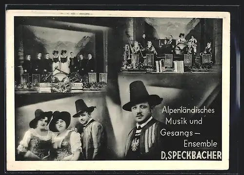 AK Alpenländisches Musik und Gesangs-Ensemble D`Speckbacher in Trachten und Hüten