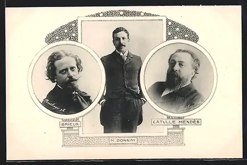 AK M. Donnay, Brieux & Catulle Mendés