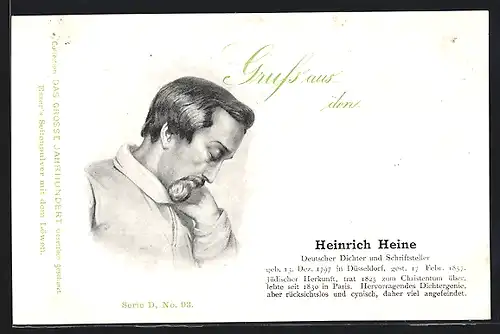 AK Deutscher Dichter und Schriftsteller Heinrich Heine