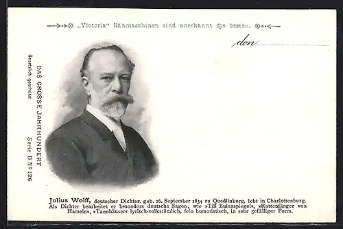 AK Portrait Dichter Julius Wolff