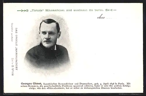 AK Georges Ohnet, Romandichter und Dramatiker