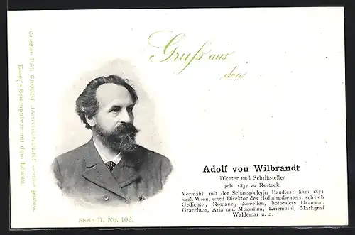 AK Portrait Adolf von Wilbrandt