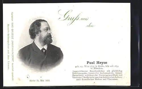 AK Konterfei von Paul Heyse