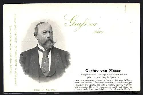 AK Gustav von Moser, Lustspieldichter