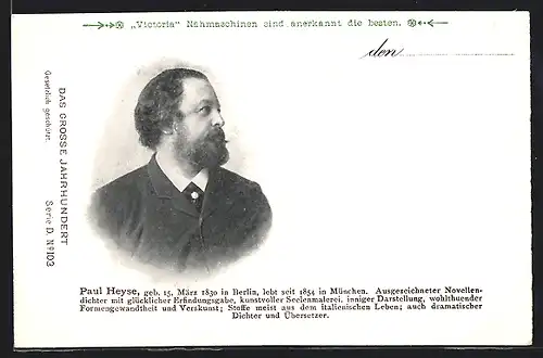 AK Portrait von Paul Heyse