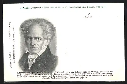 AK Portrait von Arthur Schopenhauser, Philosoph