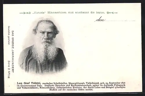 AK Portrait von Leo Graf Tolstoi