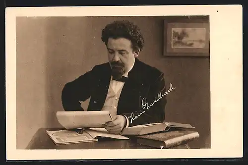 AK Hans Eschelbach liest Zeitung