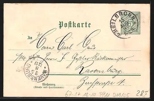 Lithographie Heilbronn, Gewerbe- und Industrieausstellung 1897, Handwerker, Ortspartie aus der Vogelschau