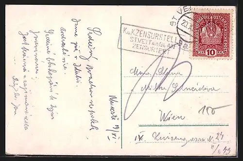 AK Krainburg, Teilansicht der Stadt