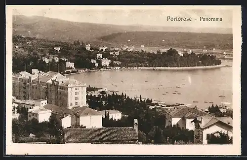 AK Portorose / Portoroz, Ortspanorama aus der Vogelschau
