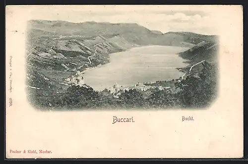AK Buccari, Panorama mit Bucht