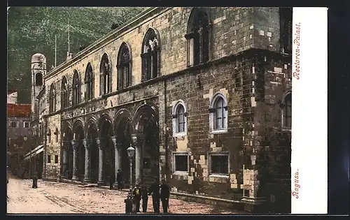 AK Dubrovnik / Ragusa, Rectoren-Palast mit Passanten