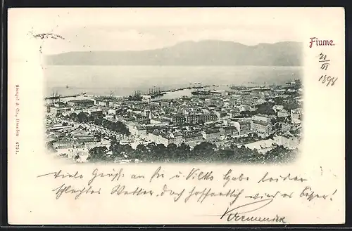 AK Fiume, Gesamtansicht der Stadt