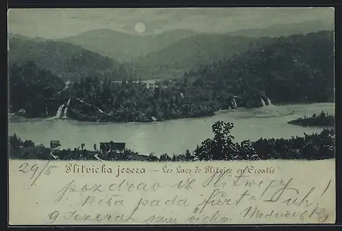 Mondschein-AK Plitvicka Jezera, Les Lacs de Plitvice