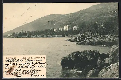 AK Lovrana, Blick vom Strandweg