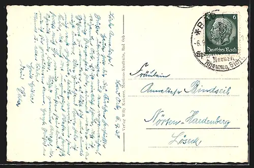 AK Bad Orb im Spessart, Promenade am Gradierwerk