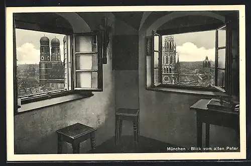 AK München, Blick vom alten Peter