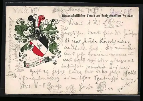 AK Zwickau, Wissenschaftlicher Verein am Realgymnasium Zwickau, Studentenwappen