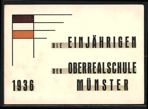 AK Münster, Absolvia, die Einjährigen der Oberrealschule 1936