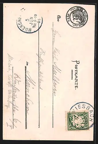 Lithographie Wallenburg 4. Juni 1900, Studentenwappen