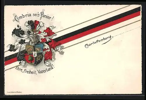 AK Berlin, Studentenwappen, Cimbria sei`s Panier!, Ehre Freiheit Vaterland!