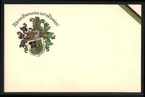 Präge-AK Rheno-Borussia sei`s Panier!, Studentenwappen