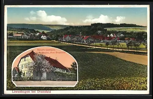 AK Löwenhagen bei Dransfeld, Gasthaus Sauer, Teilansicht