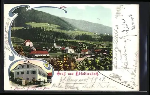 AK Abfaltersbach, J. Aigner`s Gasthof zur Post, Totalansicht