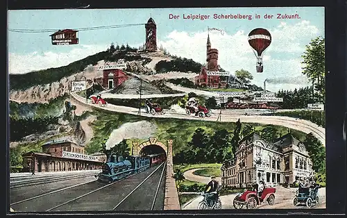 AK Leipzig, Zukunftsbild vom Verkehr zum Scherbelberg