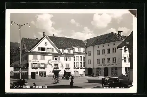 AK Dornbirn, auf dem Marktplatz, Haus Gebrüder Ulmer