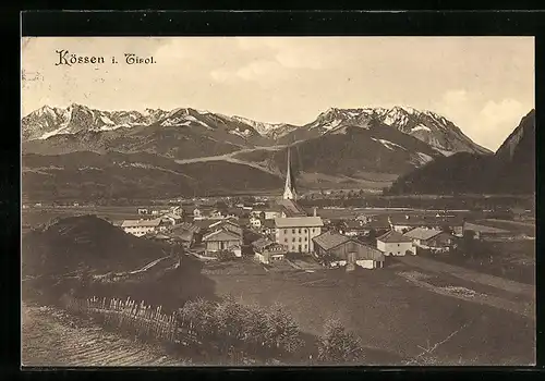 AK Kössen, Totalansicht mit Bergpanorama