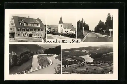 AK Pack, Gasthof Packerhöhe, Kirche und Stausee