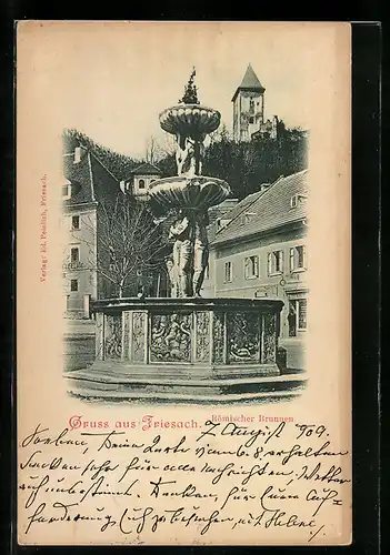 AK Friesach, der Römische Brunnen