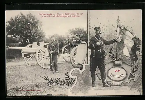 AK 16e Artillerie, Fahnenträger und Kanone