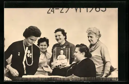 AK Moskau, Weltkongress der Frauen 1963, Nina Popowa, Vizepräsidentin des IDFF, DDR-Propaganda